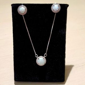 Opal necklace and Earrings Set